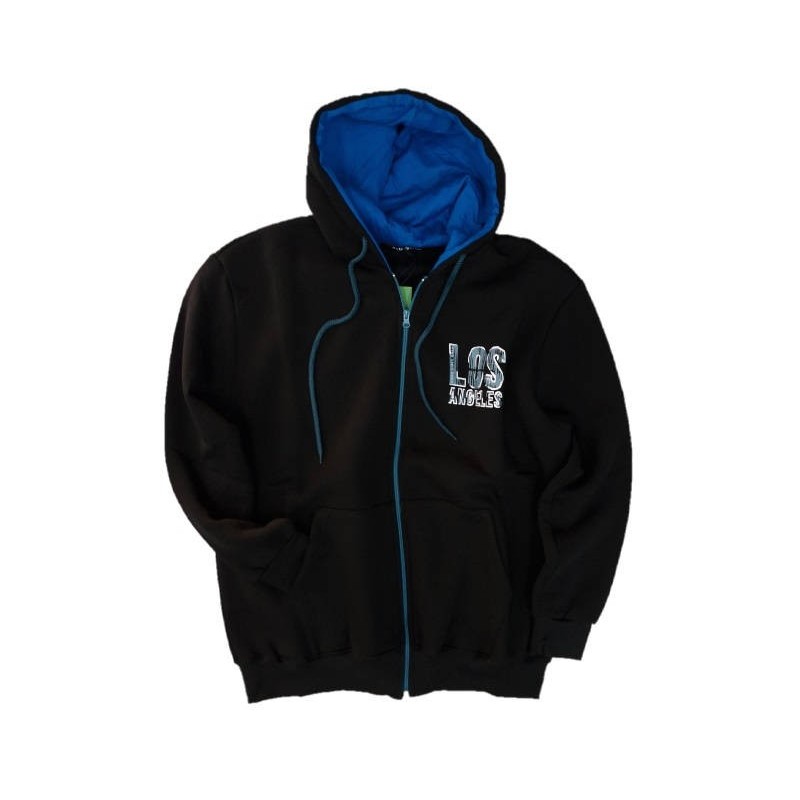 Felpa maxfort Taglie forti zip intera con cappuccio nera