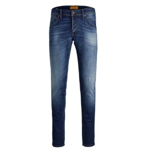 Jeans Taglie Forti Jack Jones sabbiato stretch blu 405
