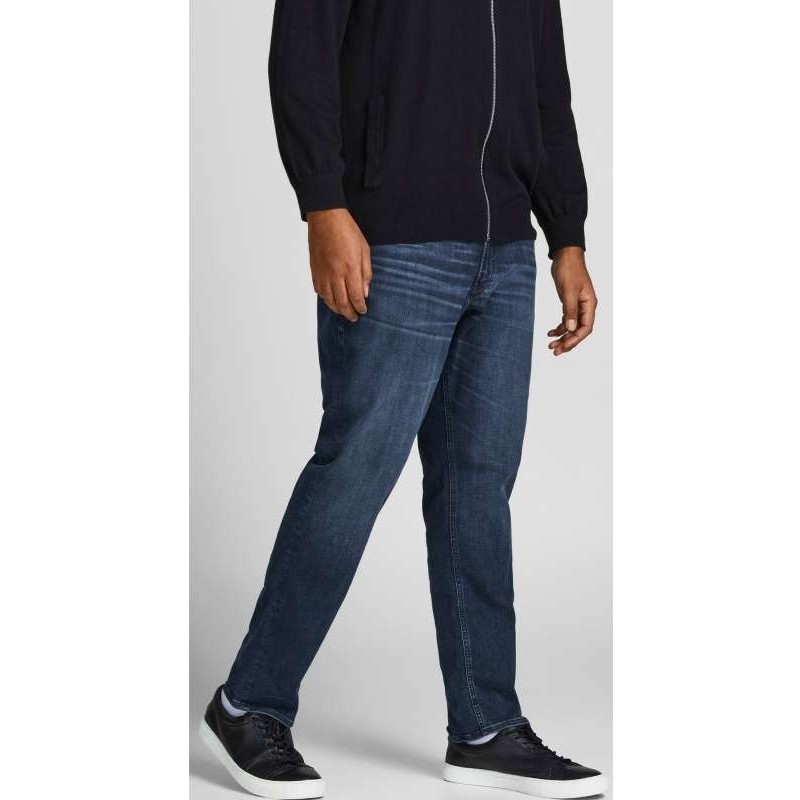 Jeans Taglie Forti Jack Jones sabbiato stretch blu scuro 825