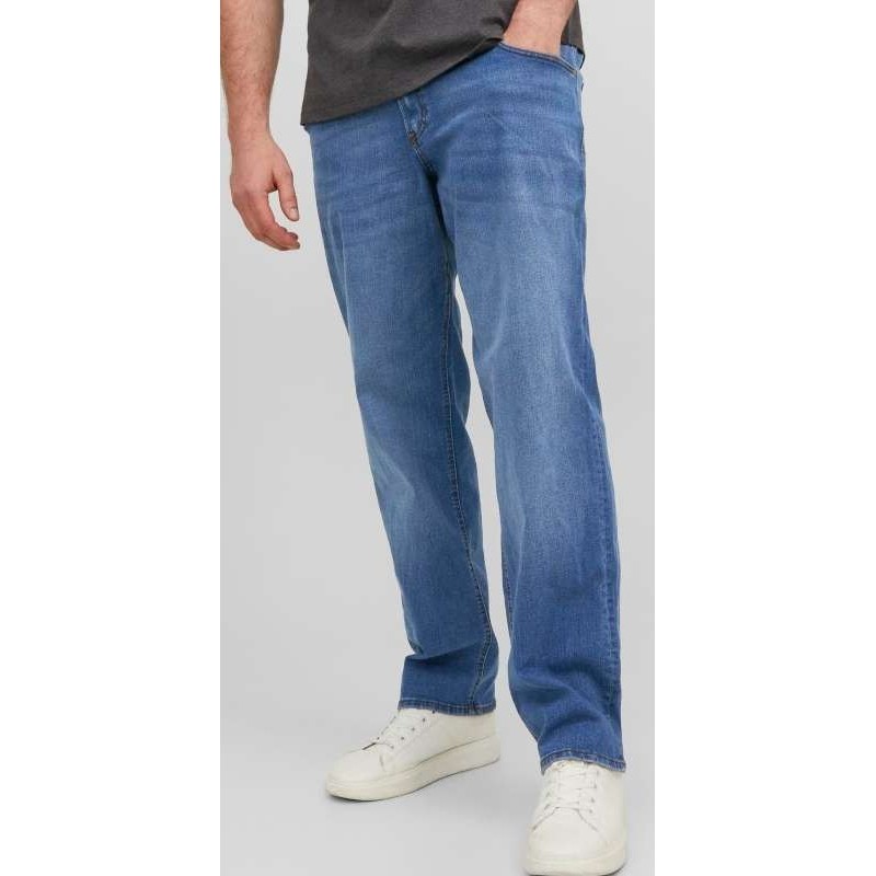 Jeans Taglie Forti Jack Jones sabbiato stretch blu medio 638
