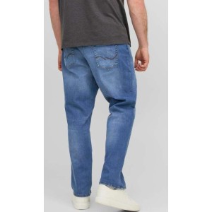 Jeans Taglie Forti Jack Jones sabbiato stretch blu medio 638