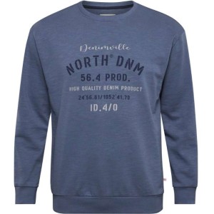 Felpa Taglie Forti girocollo North 564 uomo in cotone denim