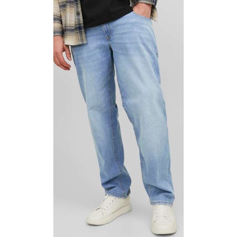 Jeans Taglie Forti Jack Jones elasticizzato sabbiato blu chiaro 647