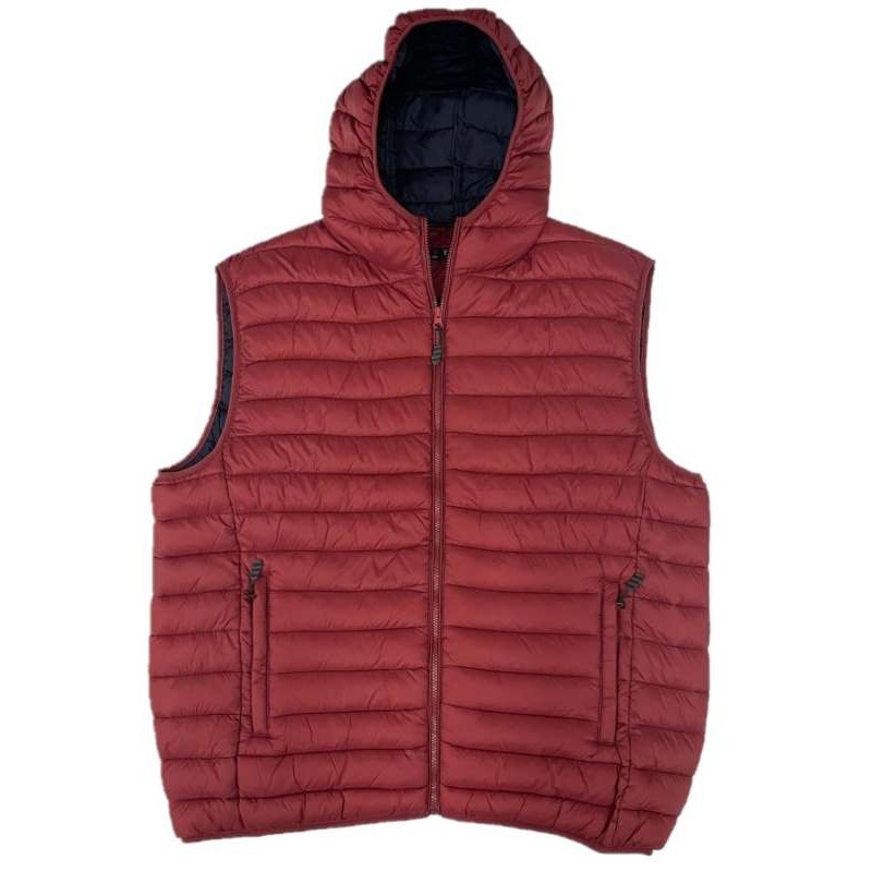 Smanicato taglie forti piumino maxfort con cappuccio bordo