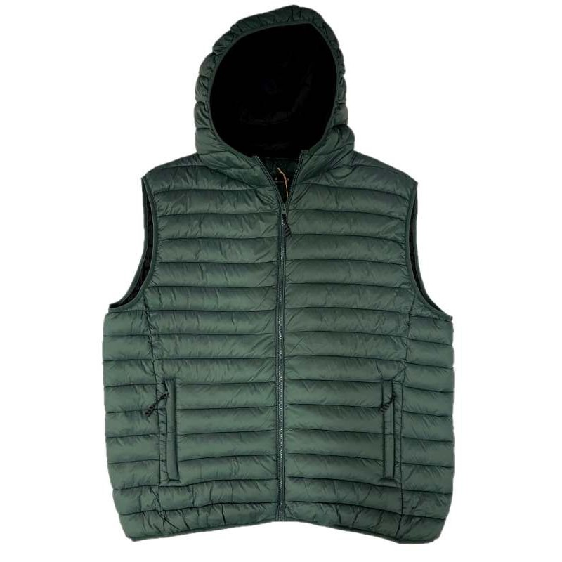Smanicato taglie forti piumino maxfort con cappuccio verde