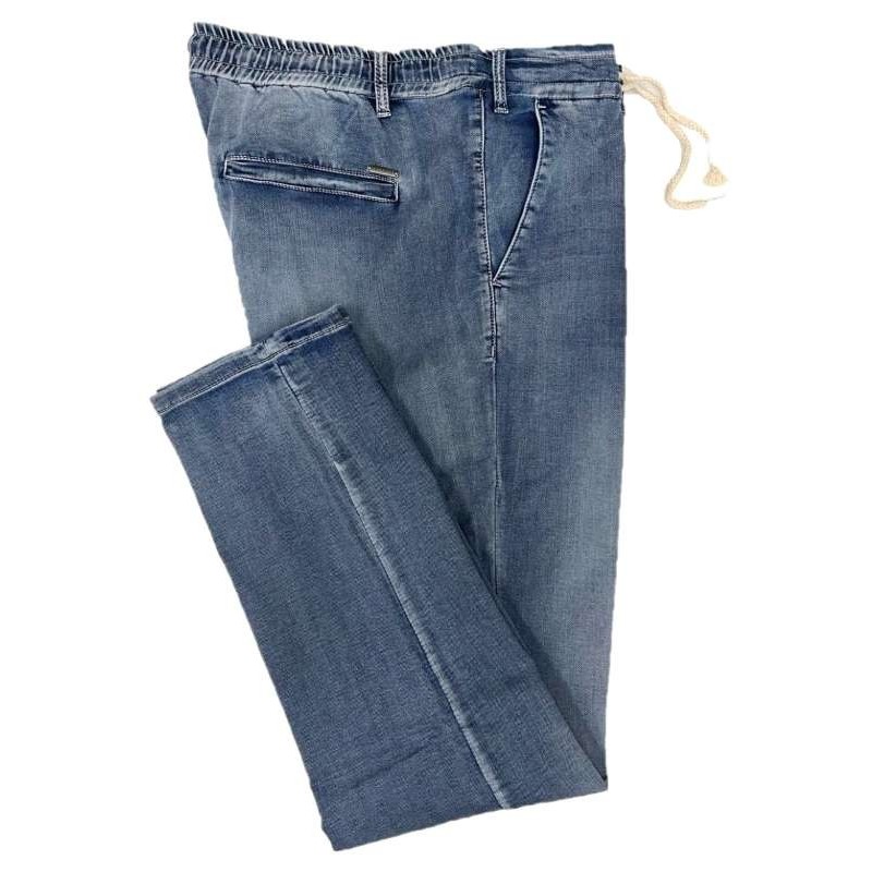 Jeans taglie forti Maxfort con elastico in vita elastici tasca America blu