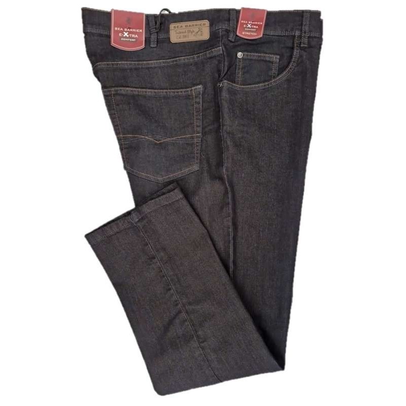 Jeans Taglie Forti Sea Barrier extra confort uomo nero stretch