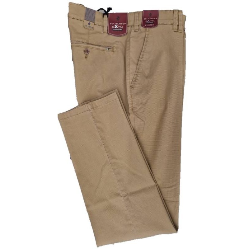 Pantalone Taglie Forti Sea Barrier extra confort tasca chino primavera estate missuri beige