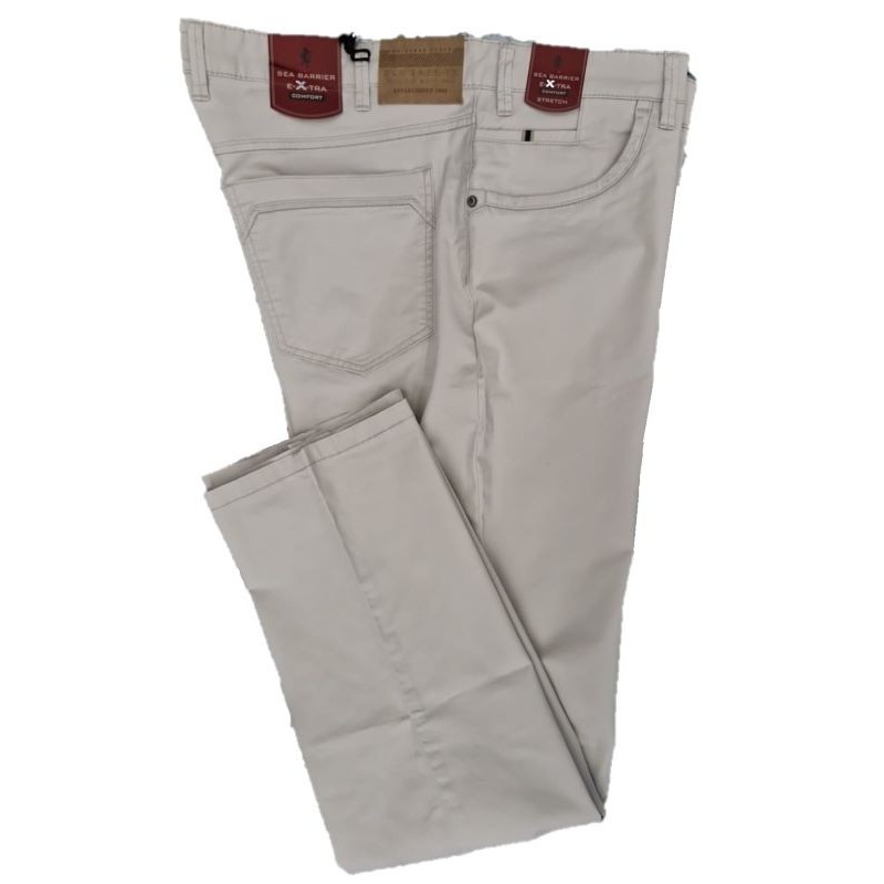 Pantalone Taglie Forti Sea Barrier extra confort in cotone stretch uomo york grigio ghiaccio
