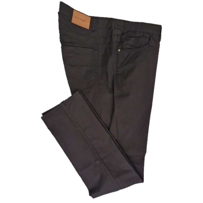 Pantalone Taglie Forti Maxfort in cotone elastico estivo nero