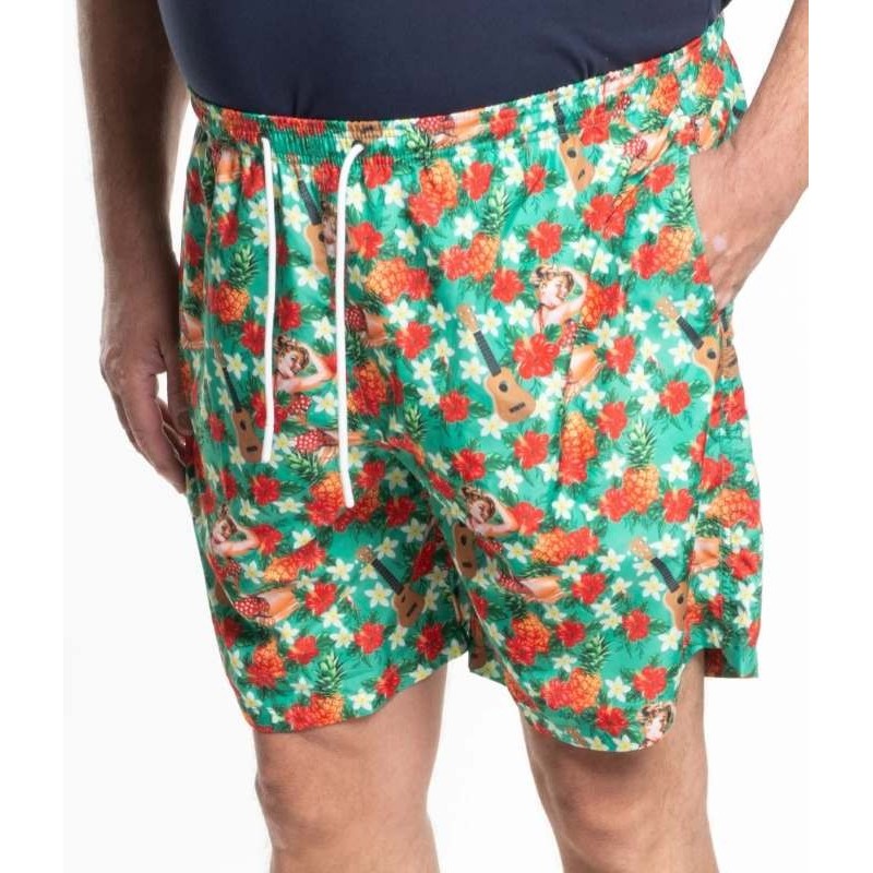 Costume Taglie forti Maxfort lunghezza ginocchio con retina interna fantasia