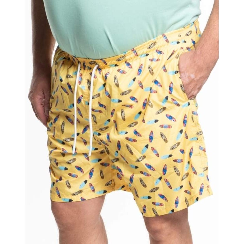 Costume Taglie forti Maxfort lunghezza ginocchio con retina interna surf giallo