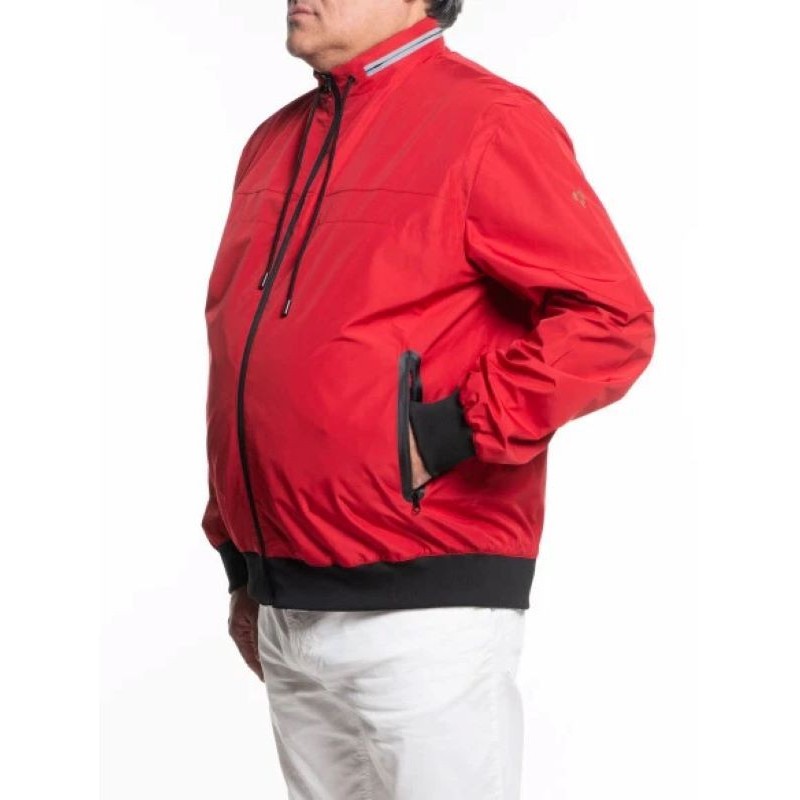Maxfort giubbino in taglie forti bomber rosso con cappuccio