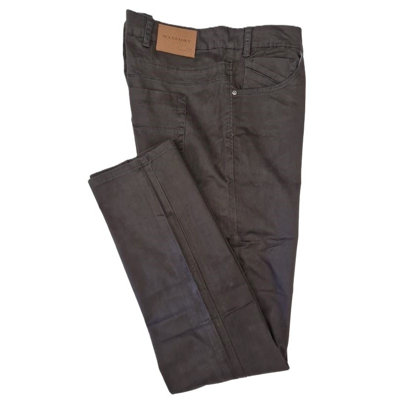 Maxfort pantalone taglie forti troy invernale elasticizzato modello 5 tasche grigio scuro