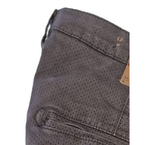 Sea barrier extra confort pantalone taglie forti micro fantasia tasca chino in fustagno cavallo alto grigio