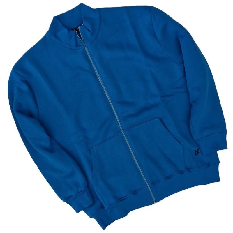 Felpa Uomo Taglie Forti Full Zip Ottanio, aggiungi un tocco di colore distintivo al tuo comfort in cotone felpato.