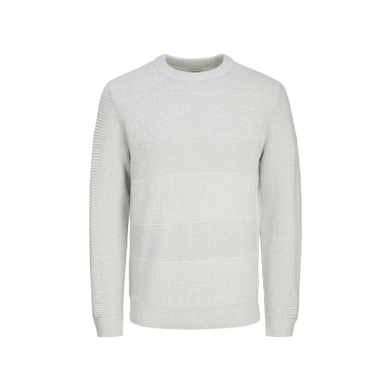 Maglione Jack Jones Taglie Forti 3XL-6XL Uomo Girocollo Grigio Chiaro