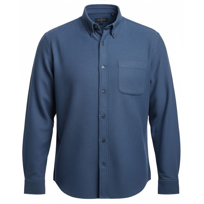 Camicia Uomo Ascot Sport taglie forti in Caldo Cotone Denim con taschino.