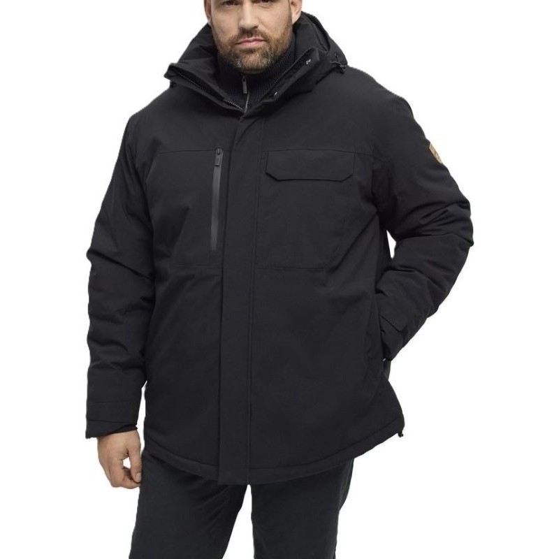 giaccone taglie forti uomo lungo in colore nero della north 564