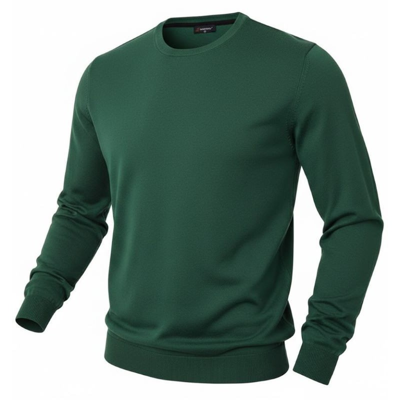 Maglione girocollo Maxfort in cotone verde taglie Comode uomo dalla 3XL alla 8X