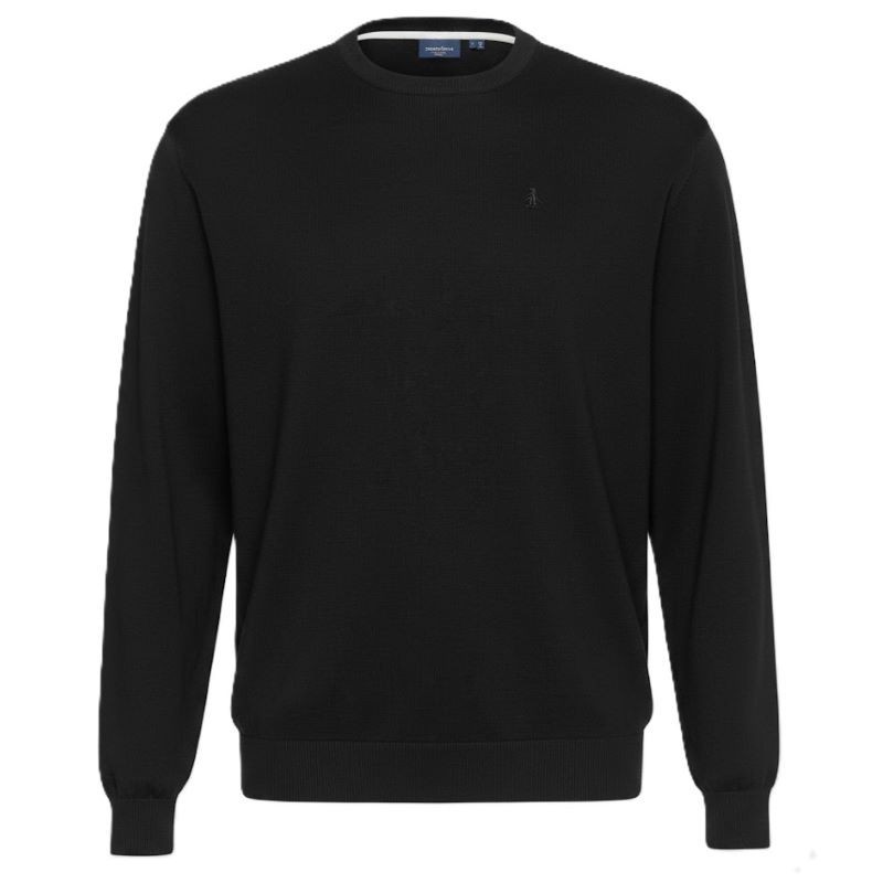 Maglione nero girocollo uomo taglie forti North in puro cotone, vestibilità comoda 3XL-6XL.