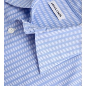 Camicia Jack & Jones Taglie Forti Rigata Azzurra 3XL-8XL