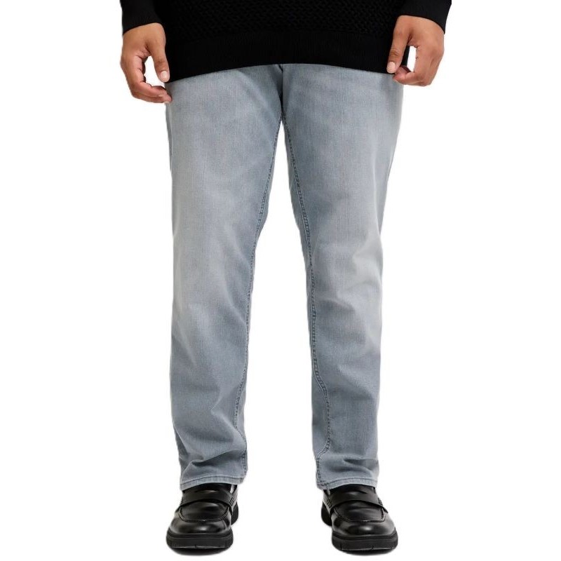 Jeans Jack & Jones taglie forti grigio stonewash over straight frontale