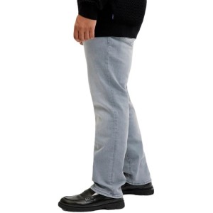 Jeans Jack & Jones taglie forti grigio stonewash over straight laterale
