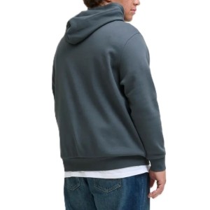 Vista posteriore della felpa Jack & Jones taglie comode: taglio regolare e cappuccio ampio per il massimo comfort.