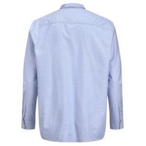Camicia calibrata uomo azzurra taglie grandi dietro