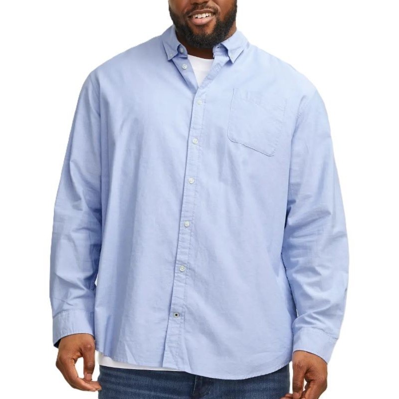 Camicia uomo taglie comode celeste Jack Jones cotone