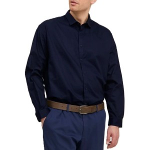 Camicia blu scuro taglie grandi vestibilità comoda 3XL-8XL
