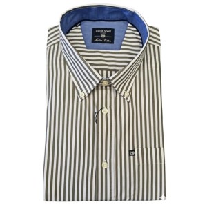 Camicia Ascot Sport a righe verdi piegata - Disponibile da 3XL a 7XL