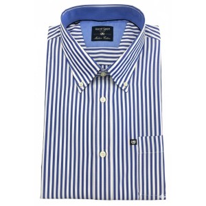 Camicia Ascot Sport rigo largo blu royal per uomo forte - Taglie dalla 3XL alla 7XL