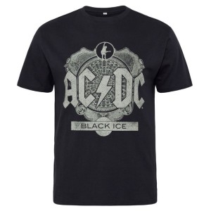 T-shirt originale AC/DC Black Ice taglie grandi uomo nera