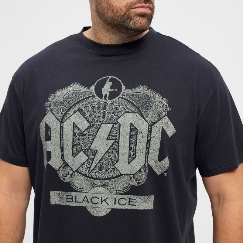 Particolare stampa AC/DC Black Ice su t-shirt in cotone North