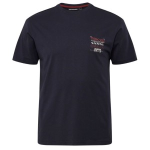 Particolare stampa Tokyo Osaka maglia North cotone blu