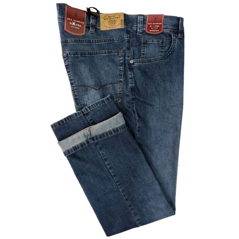 jeans Sea Barrier stone wash leggero calibrato: denim stretch a vita alta