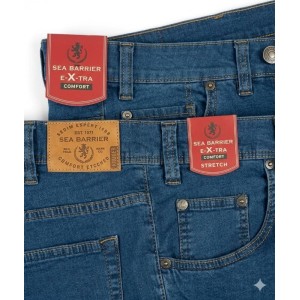 Dettaglio Kruger Sea Barrier: tela denim ultra-fine e traspirante per il massimo comfort estivo.