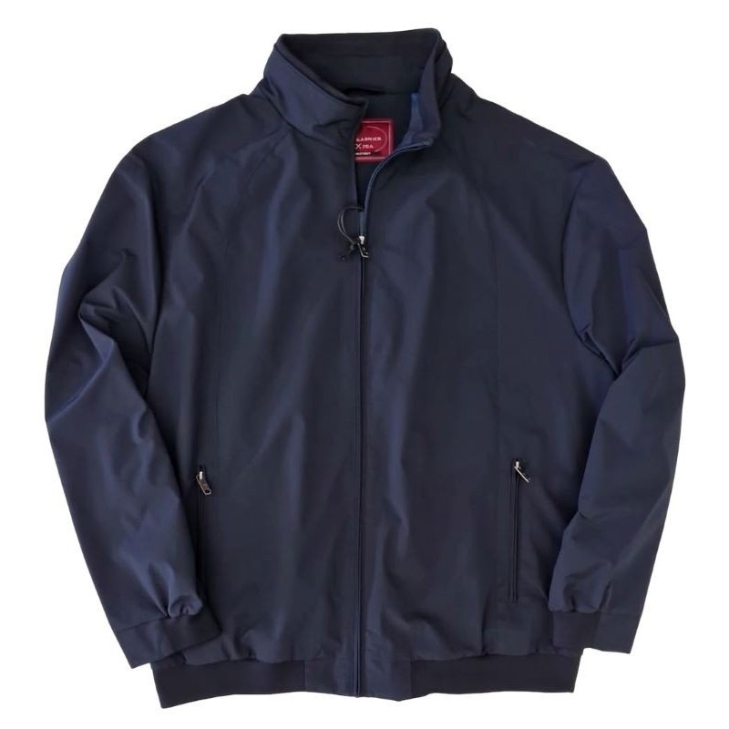 Giubbotto bomber taglie forti Sea Barrier blu con fodera interna a retina traspirante.