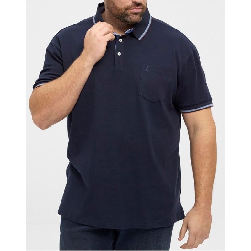 Polo Blu Scuro Taglie Forti North con Taschino | 3XL-8XL