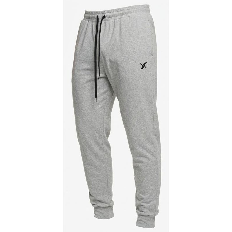 pantalone tuta Maxfort grigio melange elastico morbido in vita tessuto jersey fresco per taglie fino alla 10XL