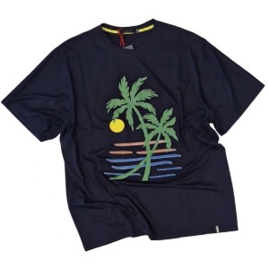 T-shirt Uomo Taglie Grandi Blu Maxfort (3XL-8XL)