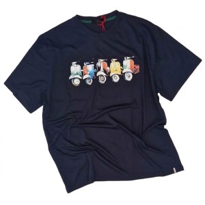 T-shirt Uomo Taglie Forti Maxfort Easy Vespa Blu | Fino 8XL