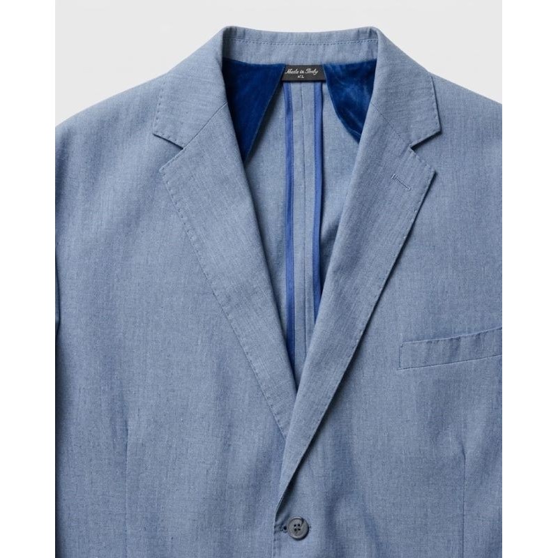 Giacca Maxfort Taglie Forti in Cotone Elastico Celeste (3XL-8XL): Freschezza Estiva e Vestibilità Calibrata