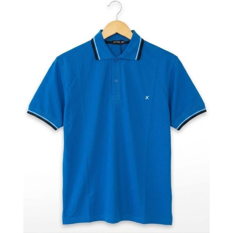 Polo Uomo Celeste Taglie Forti Maxfort 5001 con Bordino Scuro Taglio Calibrato