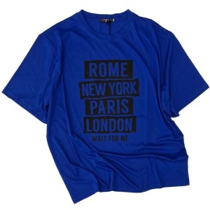 T-shirt Uomo Taglie Grandi Blu Royal Maxfort Stampa Città