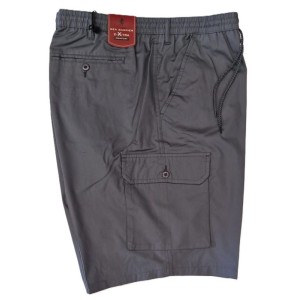 bermuda uomo taglie forti sea barrier grigio con tascone elastico laccetto e passanti cintura dettaglio tessuto cotone