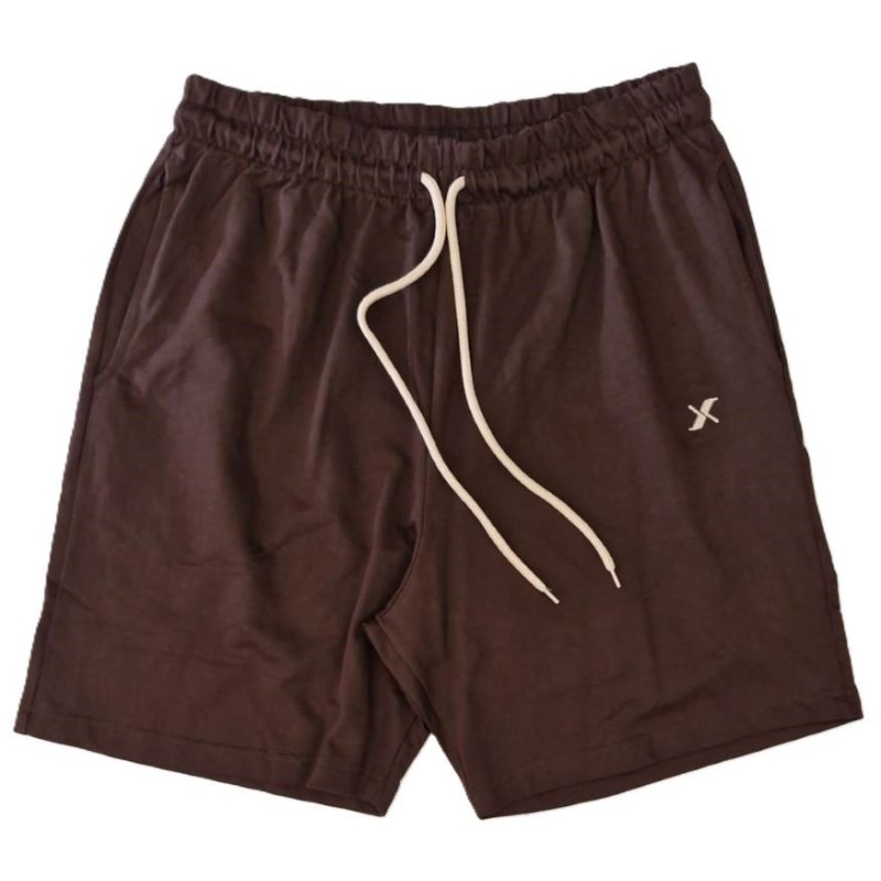 pantaloncino Maxfort marrone moro con laccetto beige a contrasto