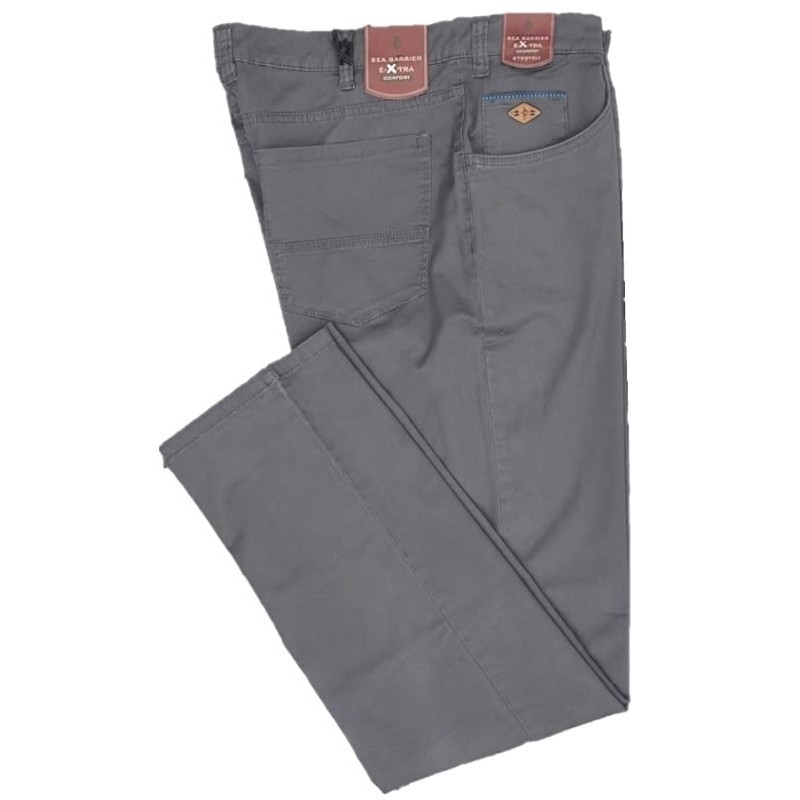 Pantalone Taglie Forti Sea Barrier Grigio | Cavallo Alto 57-75